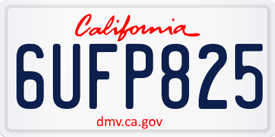 CA license plate 6UFP825
