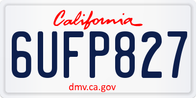 CA license plate 6UFP827