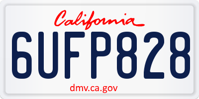 CA license plate 6UFP828