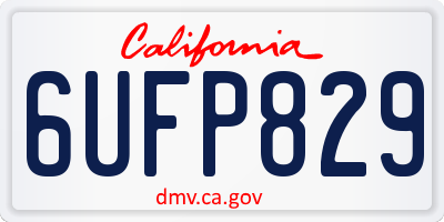CA license plate 6UFP829
