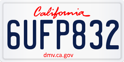 CA license plate 6UFP832