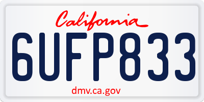 CA license plate 6UFP833