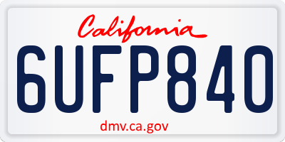 CA license plate 6UFP840