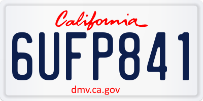 CA license plate 6UFP841