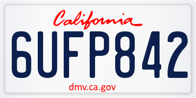 CA license plate 6UFP842
