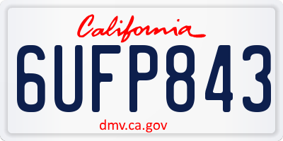 CA license plate 6UFP843
