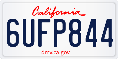 CA license plate 6UFP844