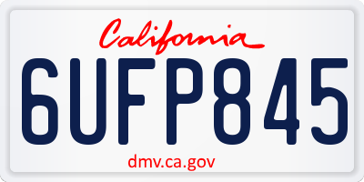CA license plate 6UFP845
