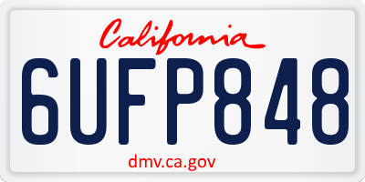 CA license plate 6UFP848