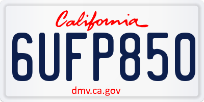 CA license plate 6UFP850