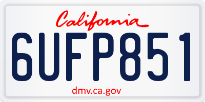 CA license plate 6UFP851