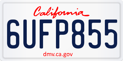 CA license plate 6UFP855
