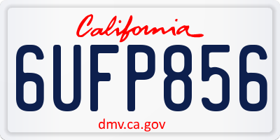 CA license plate 6UFP856