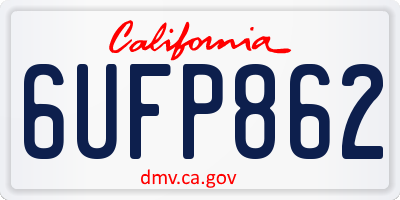 CA license plate 6UFP862