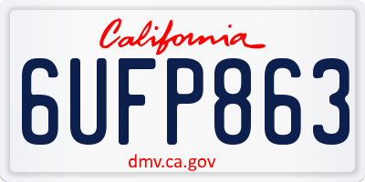 CA license plate 6UFP863