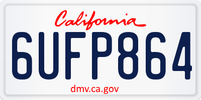 CA license plate 6UFP864