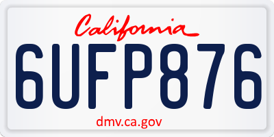 CA license plate 6UFP876