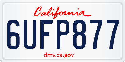 CA license plate 6UFP877