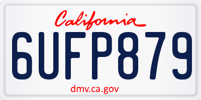 CA license plate 6UFP879