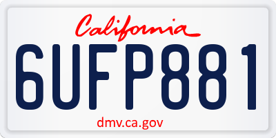 CA license plate 6UFP881