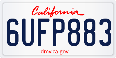 CA license plate 6UFP883