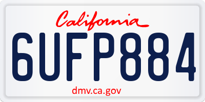 CA license plate 6UFP884