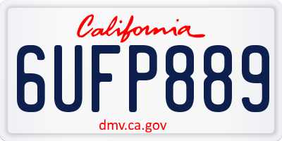 CA license plate 6UFP889