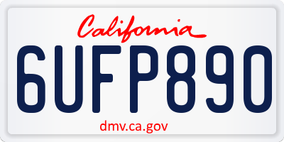 CA license plate 6UFP890