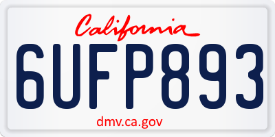 CA license plate 6UFP893