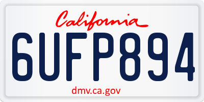 CA license plate 6UFP894