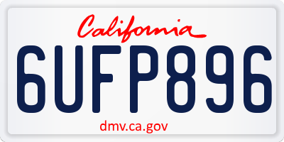 CA license plate 6UFP896