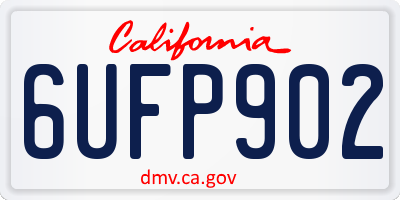 CA license plate 6UFP902