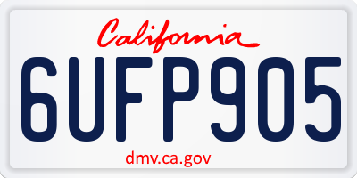 CA license plate 6UFP905