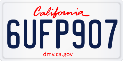 CA license plate 6UFP907