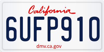 CA license plate 6UFP910
