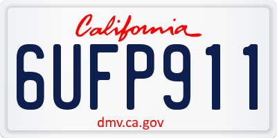 CA license plate 6UFP911