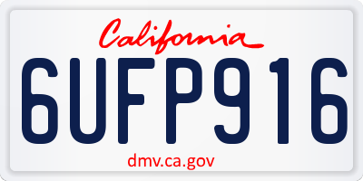 CA license plate 6UFP916