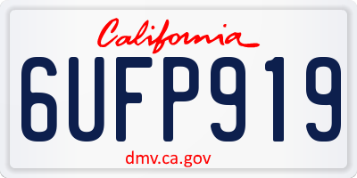 CA license plate 6UFP919
