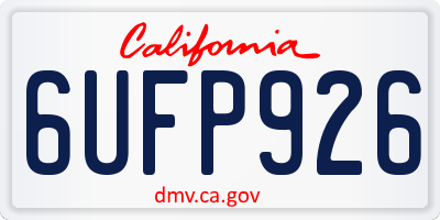 CA license plate 6UFP926