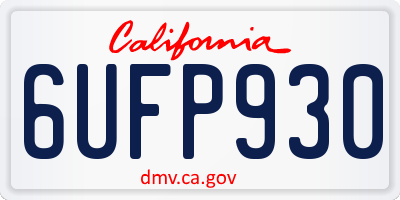 CA license plate 6UFP930