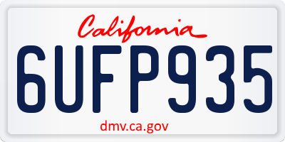 CA license plate 6UFP935