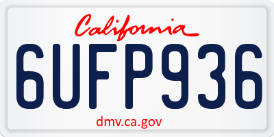 CA license plate 6UFP936