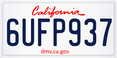 CA license plate 6UFP937