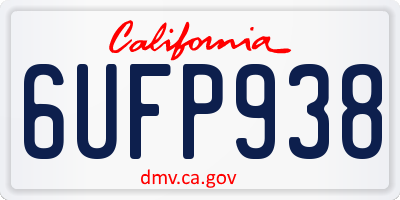 CA license plate 6UFP938