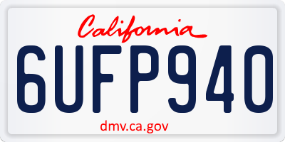 CA license plate 6UFP940
