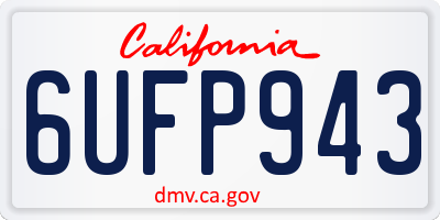 CA license plate 6UFP943
