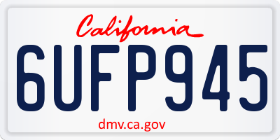 CA license plate 6UFP945