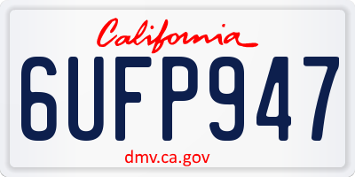 CA license plate 6UFP947