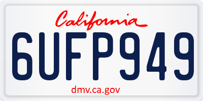 CA license plate 6UFP949