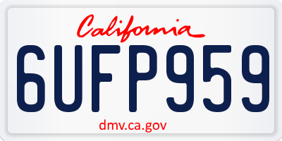 CA license plate 6UFP959